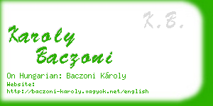 karoly baczoni business card